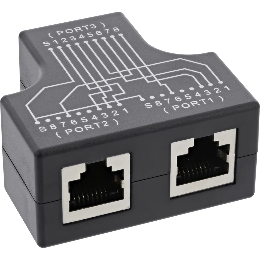 InLine Adaptateur T Cat.5e STP - Doubleur de Port RJ45 Femelle Blindé