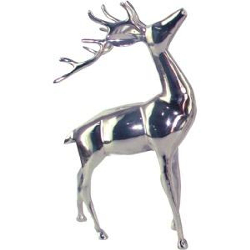 Deko Hirsch stehend Figur poliertes Aluminium Höhe ca. 38 Produktbild 