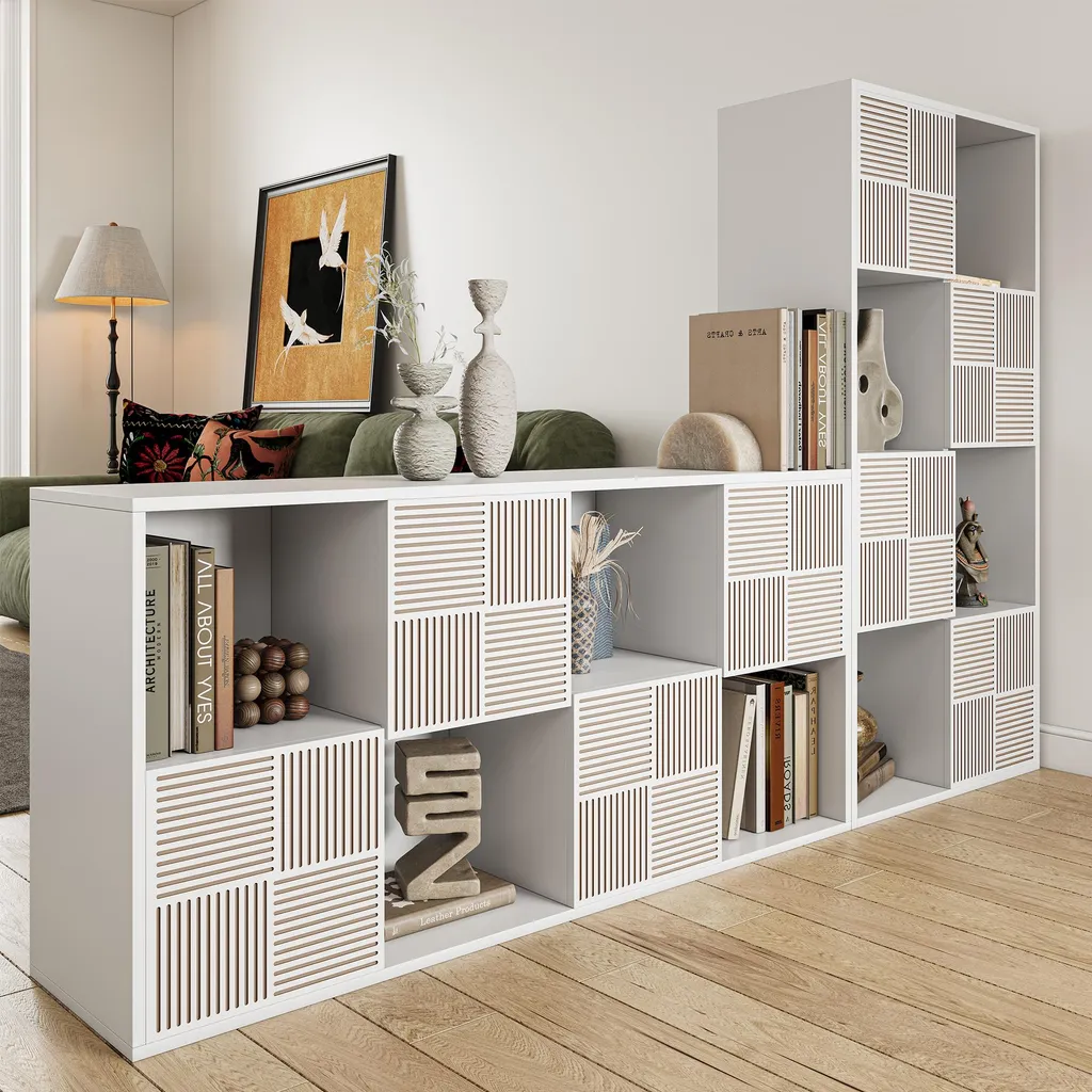Étagère de rangement chambre enfant et salon modulable imitation bois - 8