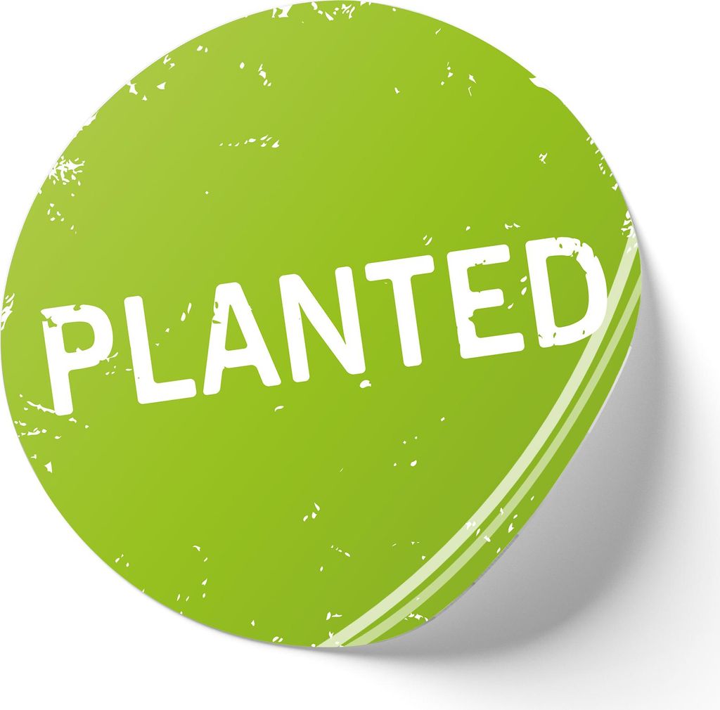 500er Set Aufkleber "Planted" rund je 2cm Lebensmittel Kennzeichnung Beschriftung Etiketten f. Küche Gastro Party Catering R002
