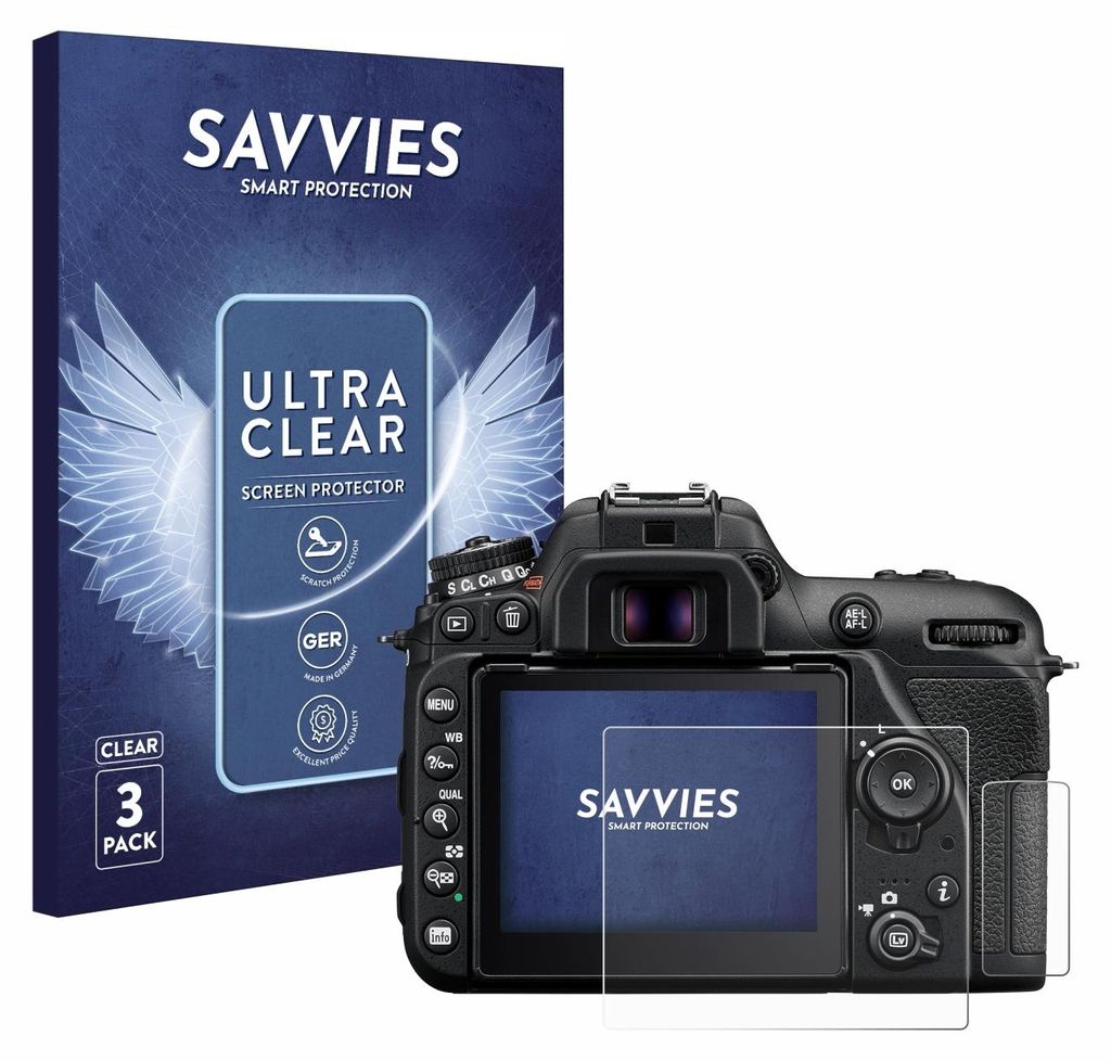 6x Für Nikon D7500 Schutzfolie Savvies Displayschutz Produktbild 