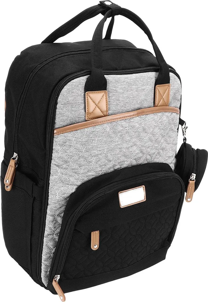 Zaino porta pannolini, borsa ergonomica di grande capacità con tasche multiple e cinghia porta ciuccio per i genitori in viaggio