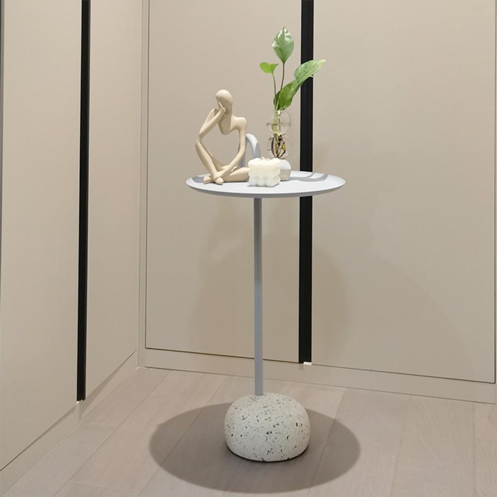 Beistelltisch, Kleiner Couchtisch, Runder Kaffeetisch, Balkon Tisch, Wohnzimmer Tisch Grau 36 × 70.5 cm /YXSTBJH/