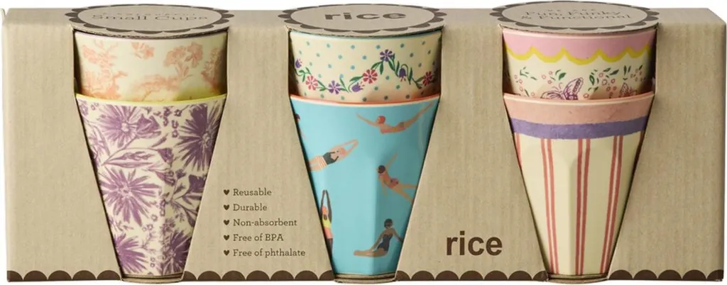 Tazzine Rice Melamina Nuotatori 6 pezzi - Stoviglie Bimbi Antirottura