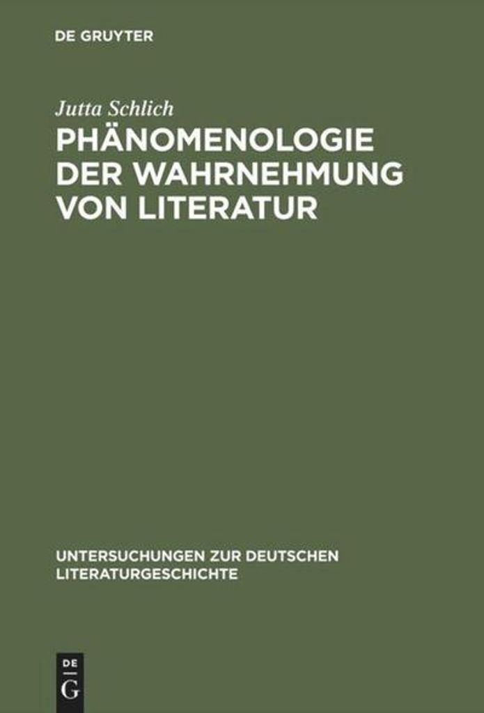 Phänomenologie der Wahrnehmung von Literatur