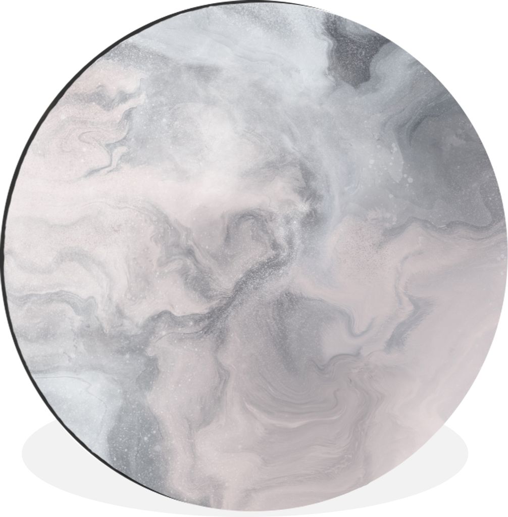MuchoWow Aluminium Wandkreis Wolken - Abstrakt - Malen Ø 90 cm Wanddeko Modern Wohnzimmer - Mauerkreis - Wandbilder - Runde Bild - Bild aus Alum...