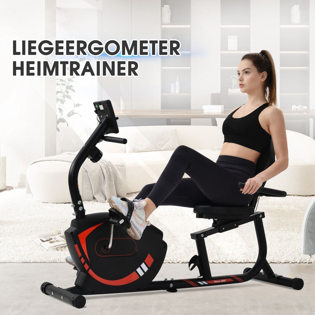DE Liegeheimtrainer Liege Ergometer Sitzergometer LCD Fitnessbike Heimtrainer 