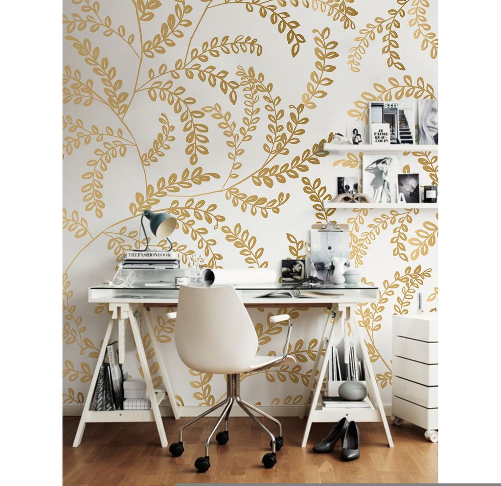 Coloray Fototapete 250x250 cm Vlies-Fototapete - Gold verlässt Gold.