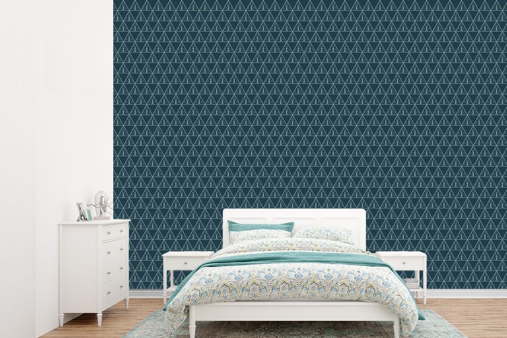 MuchoWow Fototapete für Wohnzimmer oder Schlafzimmer Wandtapete Vinyl Motivtapete Design - Jungen - Dreieck - Kind - 305x220 cm - Wandbilder
