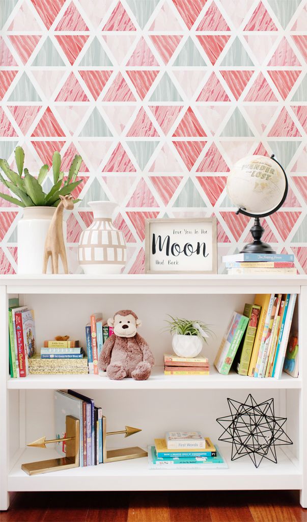 Coloray Fototapete 104x70 cm An Einer Wand Latex Latextapete - Utensilien-Dreiecke skandinavisch geometrisch