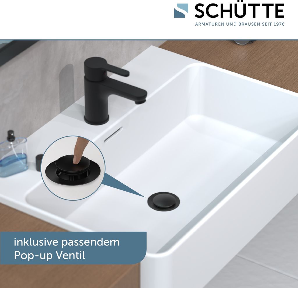 SCHÜTTE Waschtischarmatur Denver, Mischbatterie mit PopUp Produktbild 3
