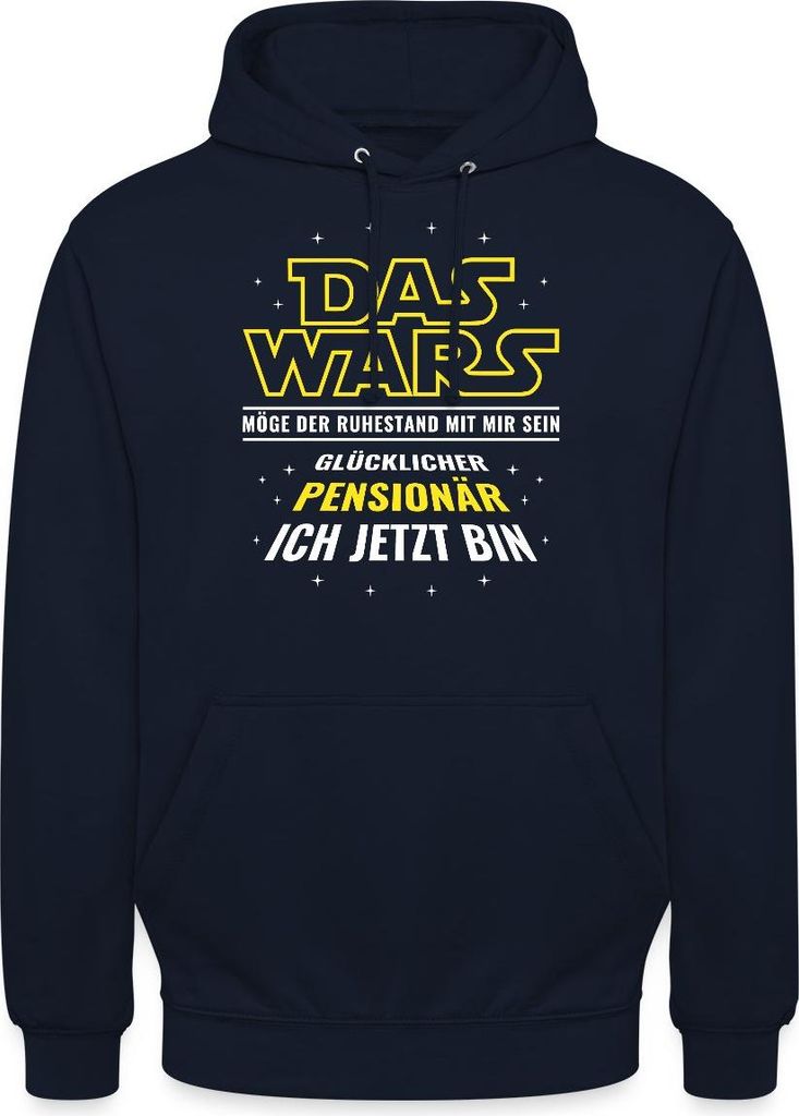 Spreadshirt Glücklicher Pensionär Lustiger Ruhestand Spruch Uni Hoodie, XXL, Navy