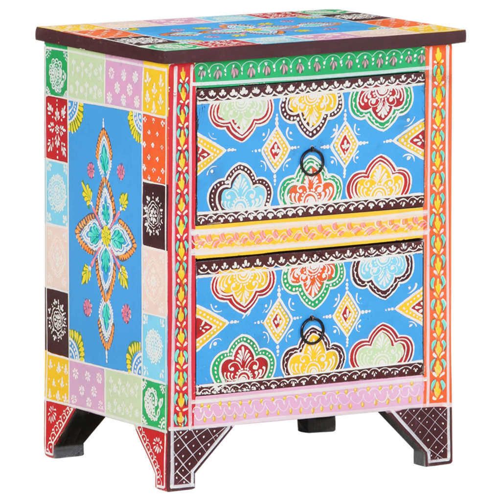 Maison Exclusive - Nachttisch Handbemalt 40x30x50 cm Mango Massivholz