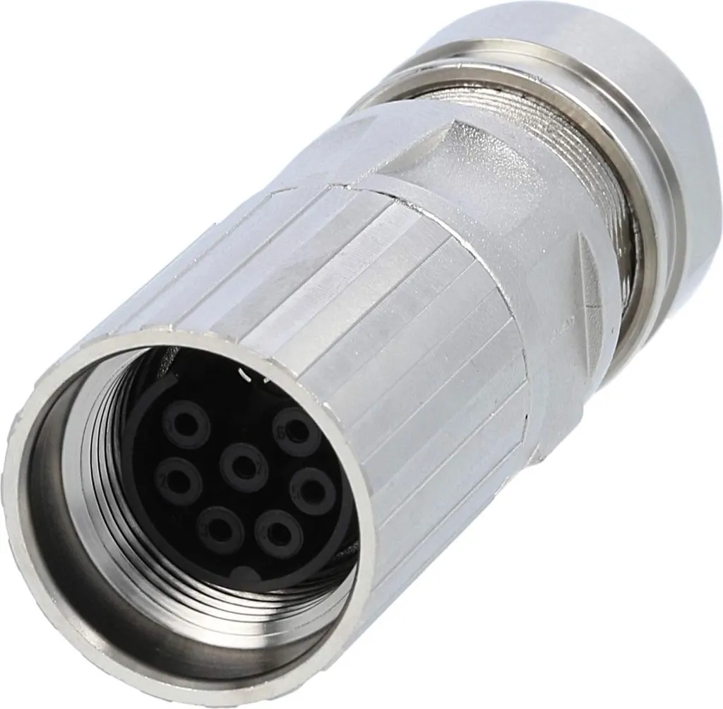 Connettore M17 Maschio 7+PE Crimp: Affidabilità per Automazione Industriale