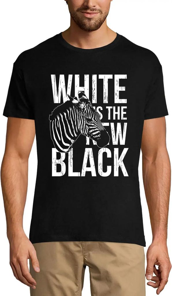 Herren Grafik T-Shirt Ist das neue Schwarz - Zebra – Is The New Black - Zebra – Öko-Verantwortlich Vintage Jahrgang Kurzarm Lustige Druck Gebu...