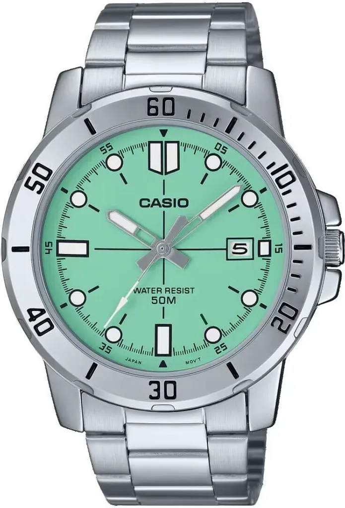 Orologio Casio MTP-VD01D-3E1VUDF: Classico Acciaio con Quadrante Verde