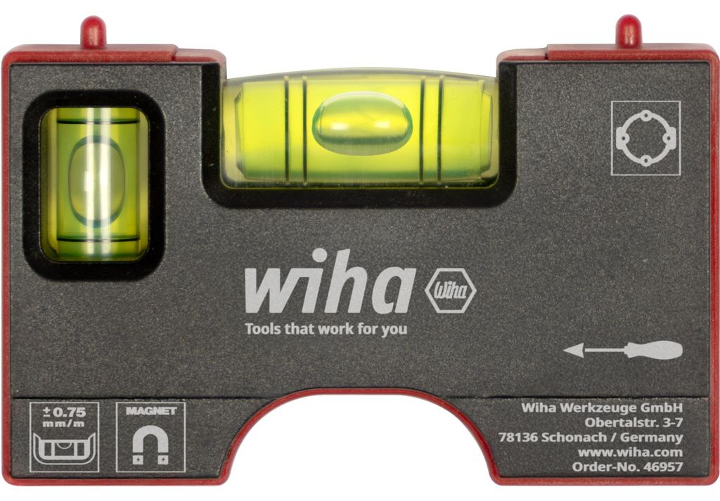 Nivel de burbuja mini de Wiha, modelo Pocket, de 8 cm con Imagen del producto 