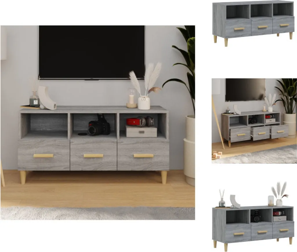 Mobile Porta TV Grigio Sonoma 102x36x50 cm | vidaXL Arredo Soggiorno
