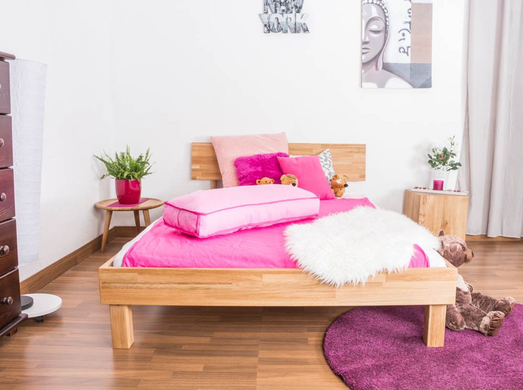 Bett 140 x 200 cm Eiche geölt