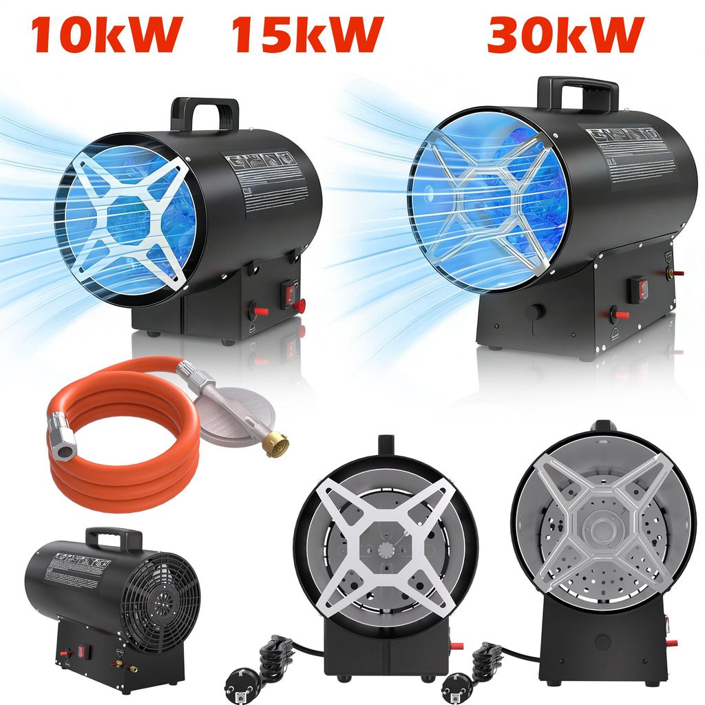 VA-Cerulean Gasheizgebläse 10 kW, Gasheizer mit Druckregler Produktbild 