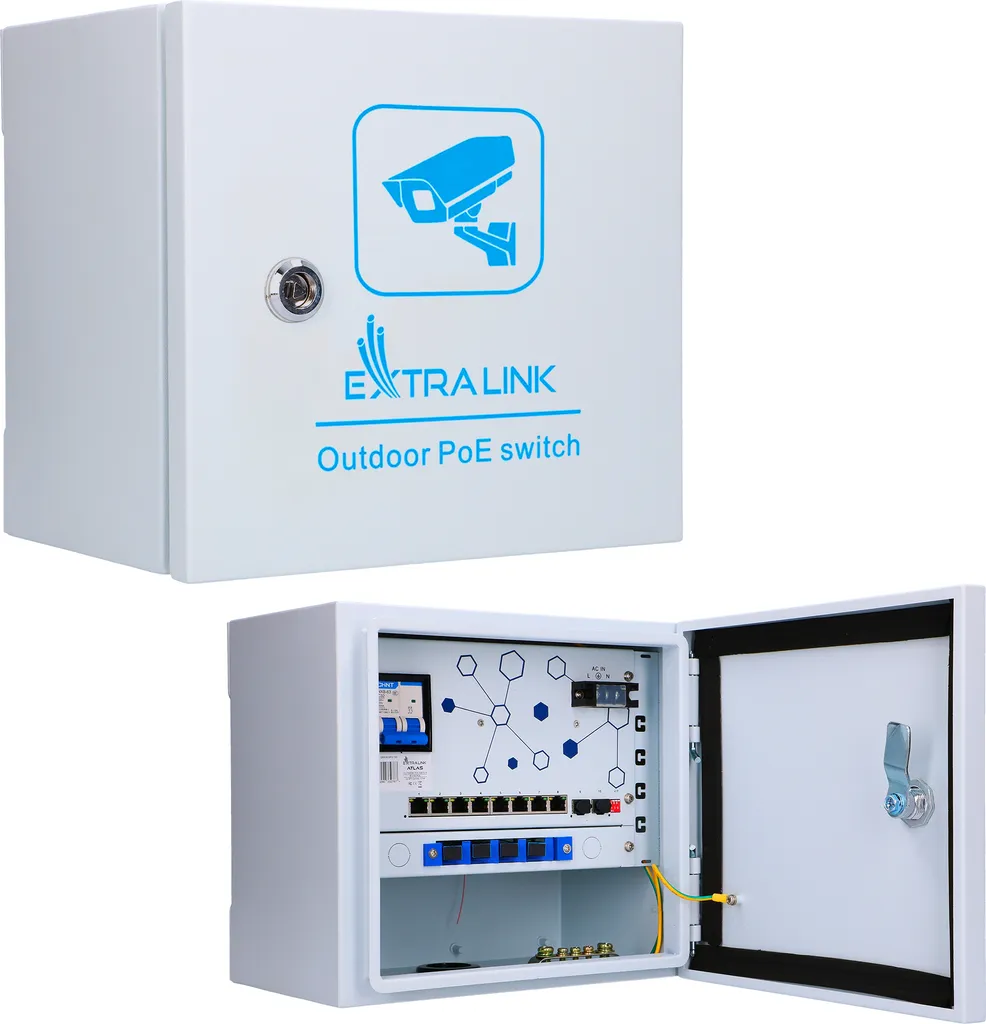 Switch PoE 8 Ports Extralink Atlas 120W : Fini les Coupures en Extérieur