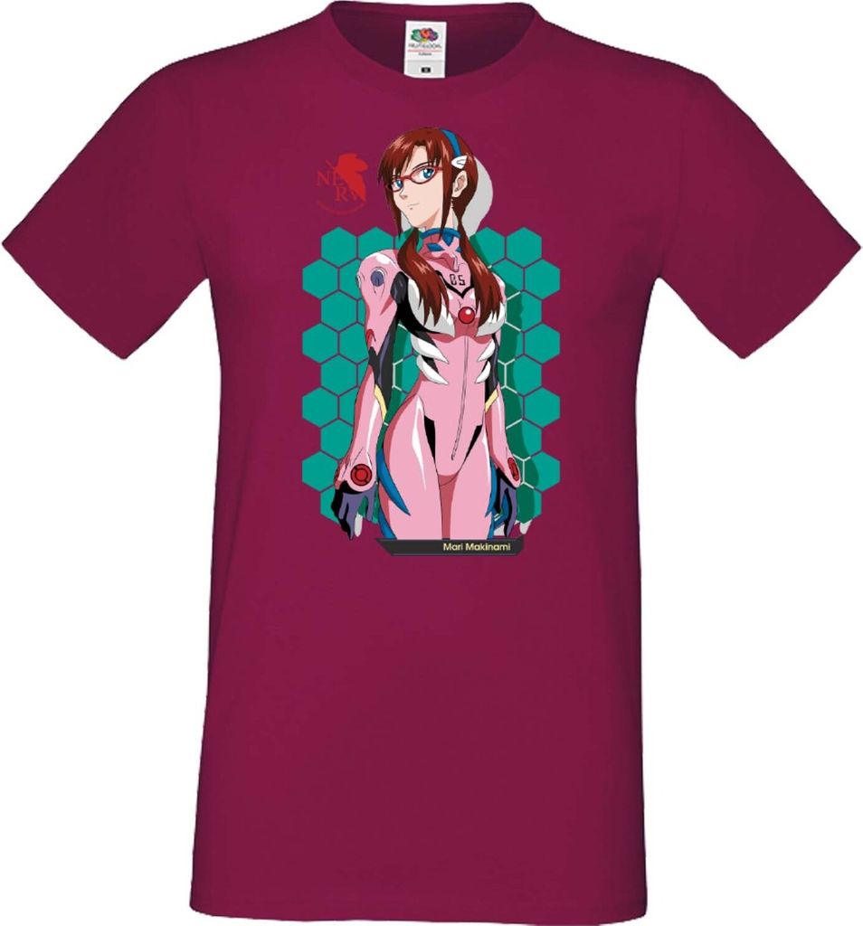 Herren T-Shirt Anime Manga Neon Anime Genesis Manga Evangelion Mari Illustrious Makinami Maria Iscariot Maria Iscariot, Man 3XL / Orange