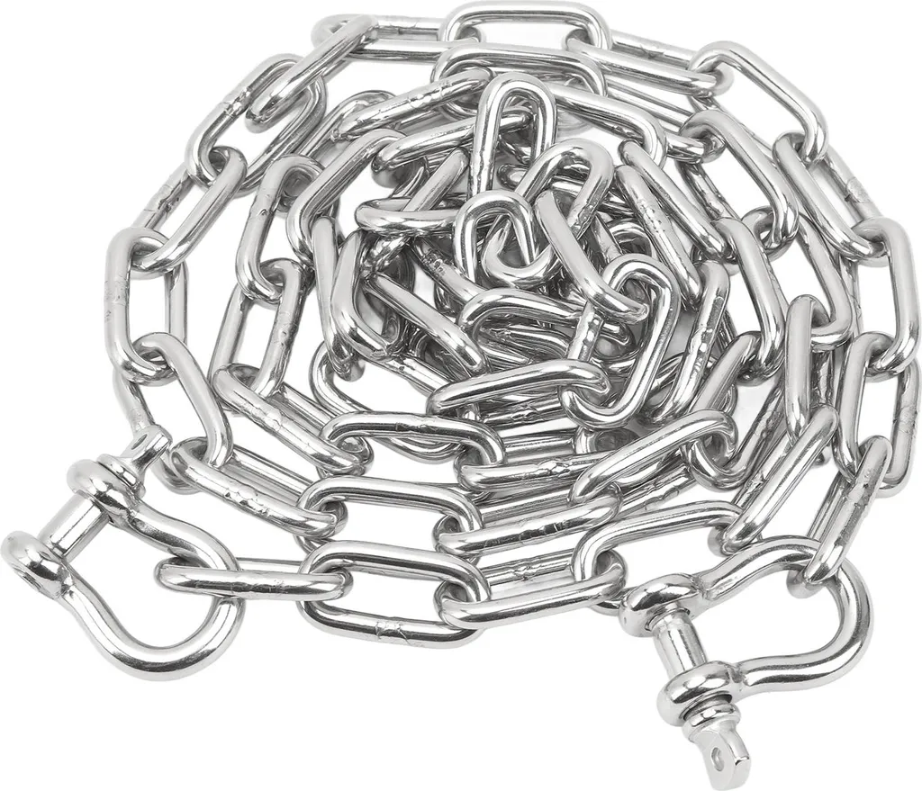 Chaîne de Mouillage Marine Inox 316 2m pour Ancre de Yacht et Navire