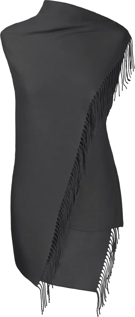 Fiolini Pashmina Grigio Scuro 80x200 cm - Sciarpa Stola Elegante Donna