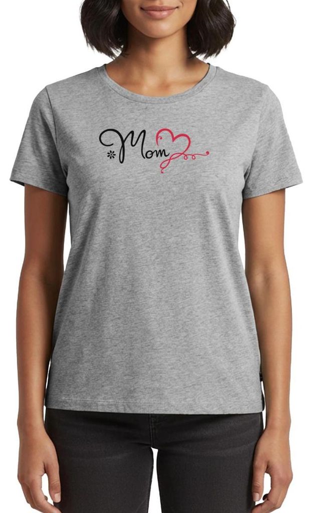 Spreadshirt Mom Mit Herz Frauen Premium T-Shirt, 5XL, Grau meliert