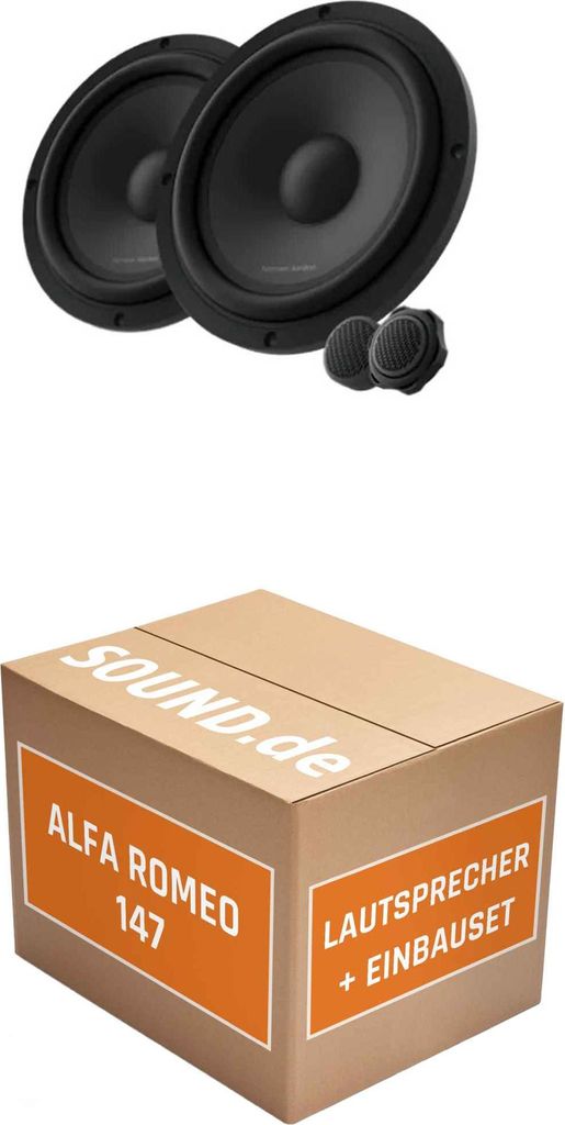Lautsprecher Boxen Einbaupaket vorne Harman Kardon FLOW 601CFS passend für Alfa Romeo 147 | 2x Tief-Mitteltöner 360W MAX