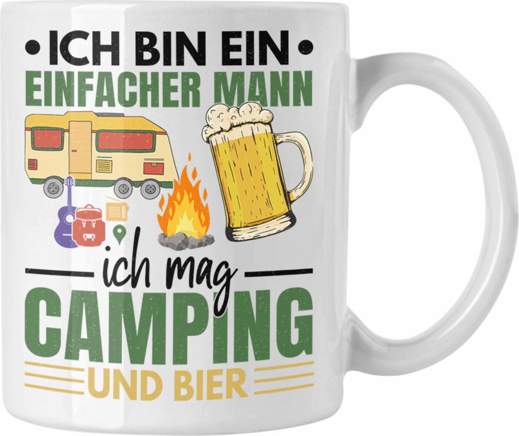 Trendation - Ich Bin Ein Einfacher Mann Wohnmobil Tasse Geschenk Camper Wohnmobilfahrer Geschenkidee Lustig (Weiß)