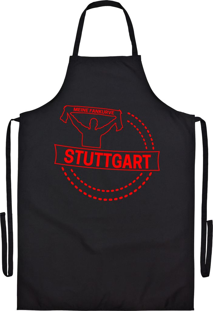 multifanshop Grillschürze - Stuttgart - Meine Fankurve, schwarz, Größe one size