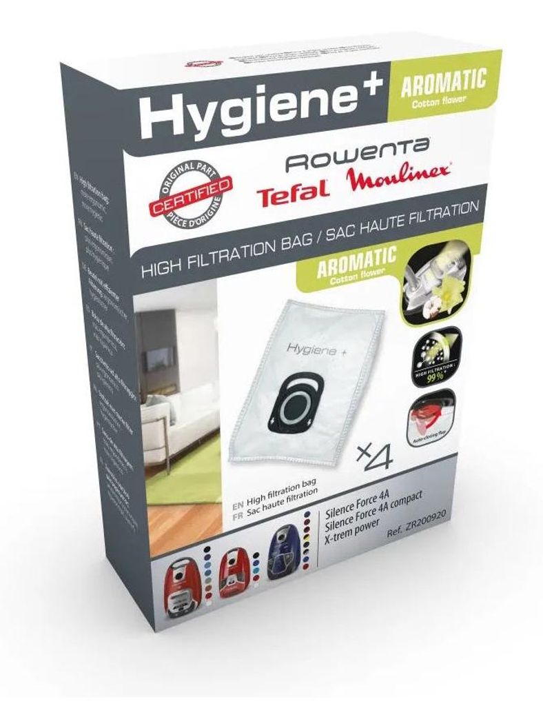 Rowenta 4x sacchetti in microfibra Hygiene+ Aromatic per Immagine del prodotto 