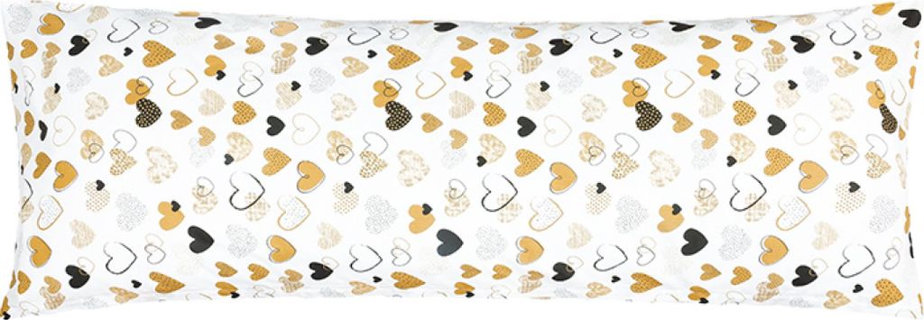 Obal na relaxačný vankúš – 55 x 180 cm – horčicová, čierna Obrázok produktu 