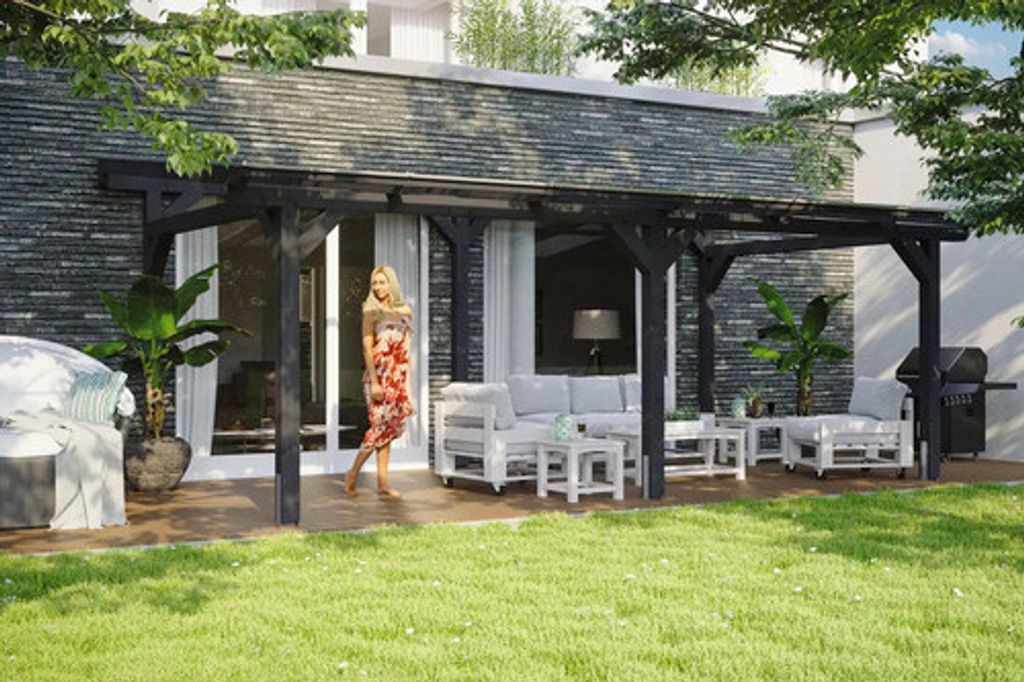 Terrassenüberdachung SKAN HOLZ Siena 648 x 300 cm anthrazit