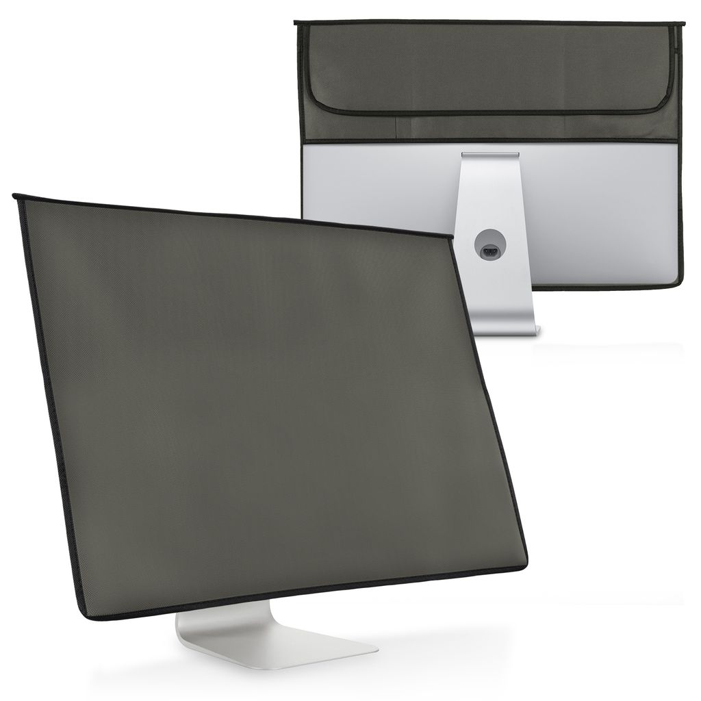 kwmobile Hülle kompatibel mit 20-22" Monitor - mit 2 Fächern auf Rückseite - Schutzhülle in Dunkelgrau