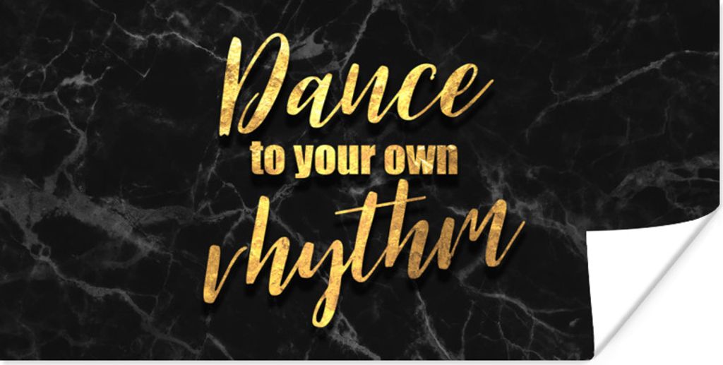 MuchoWow Poster Zitate - Tanz - Gold 150x75 cm - ohne Rahmen