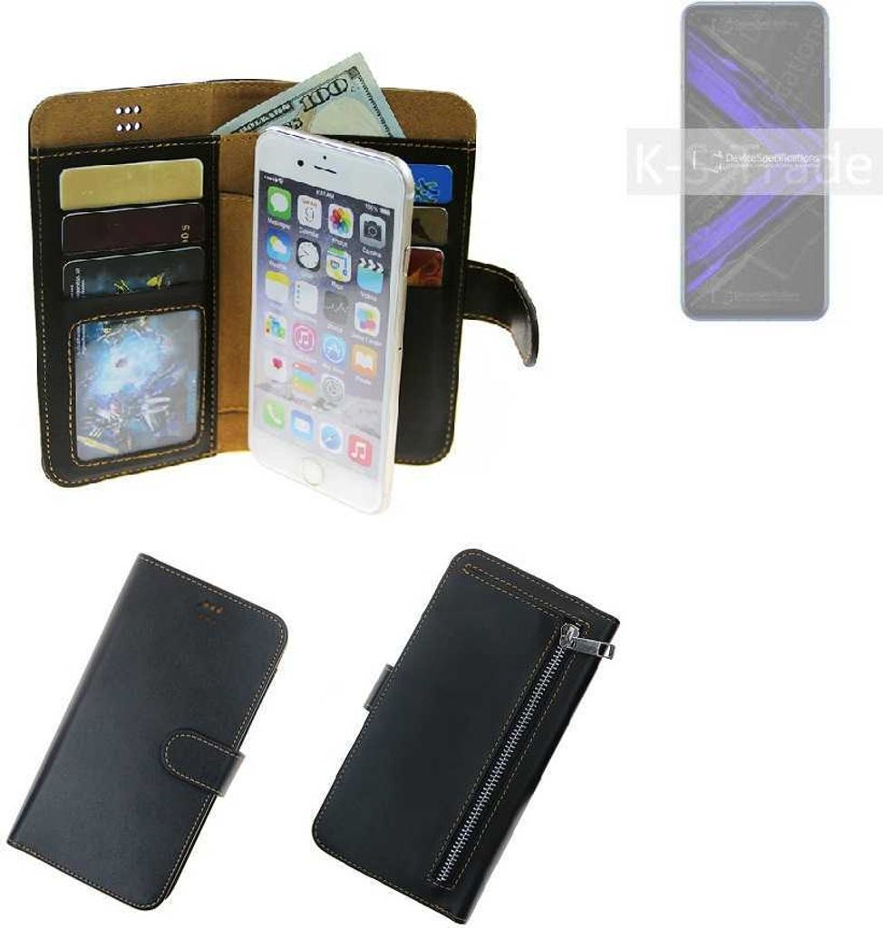 K-S-Trade Schutz Hülle kompatibel mit Huawei Honor Play 4 Pro Klapphülle Case Phone cover Slim Handytasche Handy Hülle schwarz aus Kunstleder (1