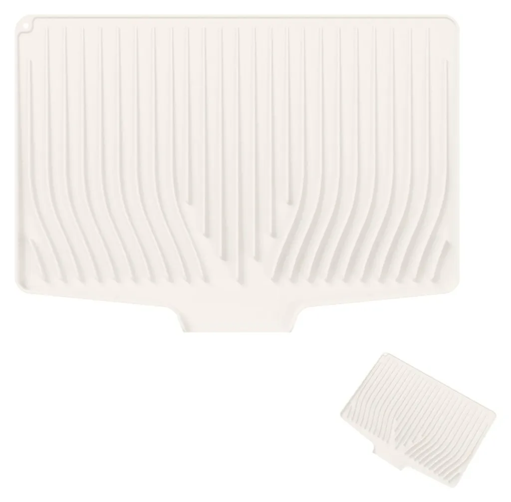 Égouttoir en silicone blanc crème 48x35 cm - Tapis XL pour évier cuisine