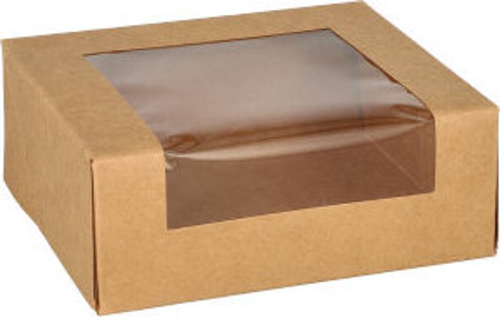 Sushi-Schalen Pappe, PLA-beschichtet eckig 4,5 cm x 12 cm x 10 cm braun