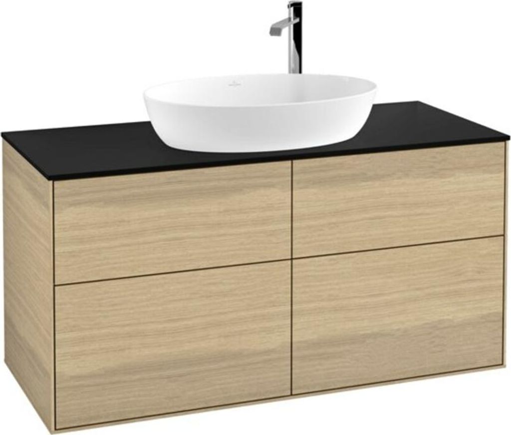 V&B Waschtischunterschrank Finion 120x60,3cm, Abd.-Pl. bla m, Oak Veneer