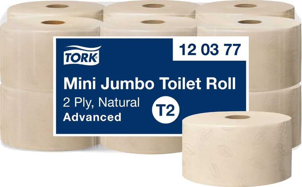 Papier toilette Mini Jumbo Tork 120377 naturel 2 plis rouleau 170m