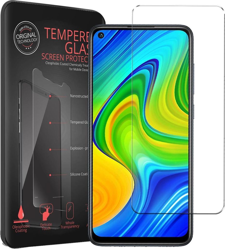 2x Conie Glasfolie für Xiaomi Redmi Note 9 Displayschutz Folie Panzer Glas Premium Schutzfolie Set Blasenfrei