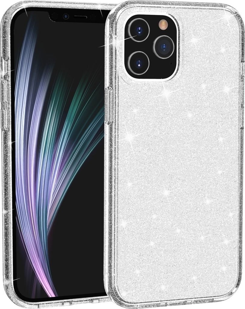Mobigear Glitter iPhone 12 Pro Max Hülle Hardcase Backcover - Weiß