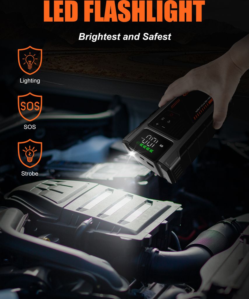 5v1 Power Bank Jump startér Startovací zařízení 150PSI Obrázek produktu 4