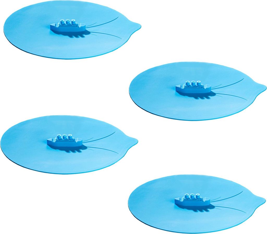 4er Set Überkochschutz Silikon Blau | Spritzschutz Überlaufschutz ø26cm | Überkochstopp Kochtopf | Überkoch Schutz Überkochdeckel