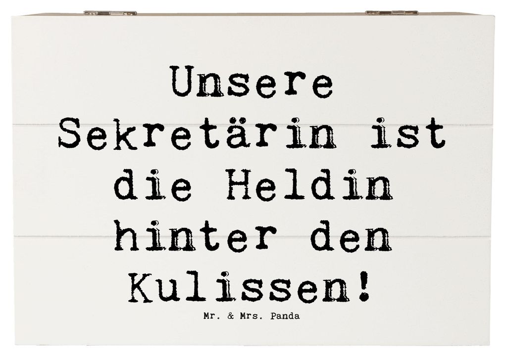 Mr. & Mrs. Panda Geschenkbox Spruch Sekretärin Heldin 22 x 15 cm - Weiß - Geschenk, Dankeschön Büro, Aufmerksamkeit, Danke sagen, fotobox, Eins...