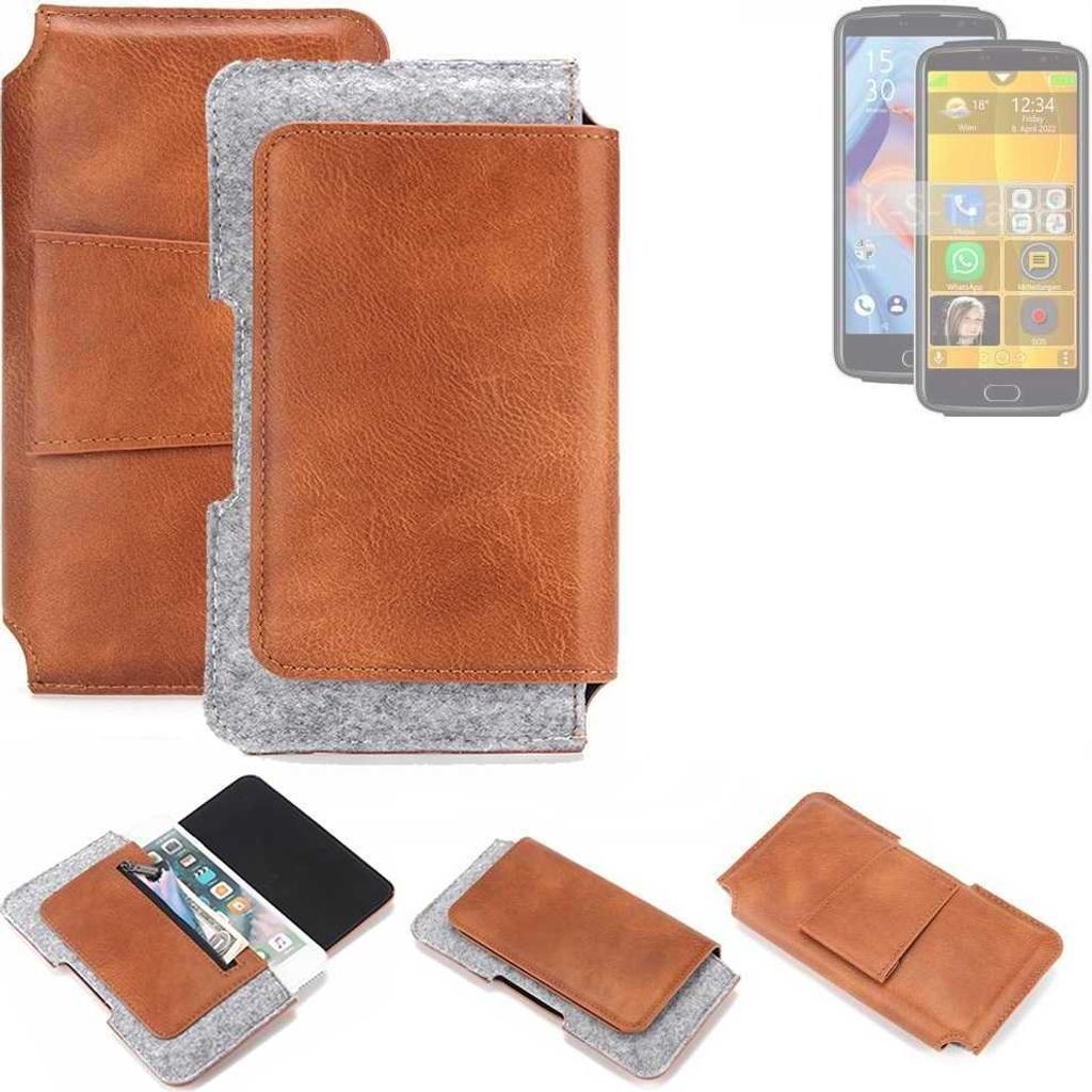 K-S-Trade Handyhülle Schutzhülle kompatibel mit Bea-fon M7 premium Gürteltasche Holster Gürtel Tasche Smartphone Tasche Handy Hülle Polyuretha...