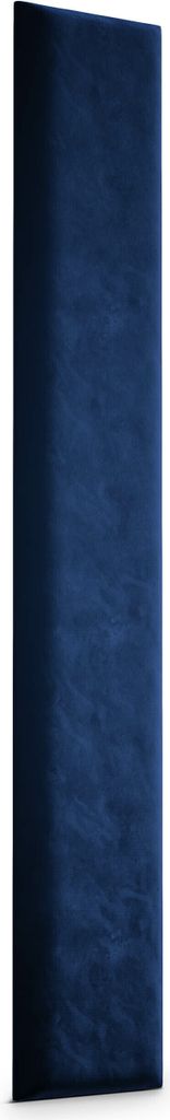 A dark blue upholstered wall panel is shown against a white background.