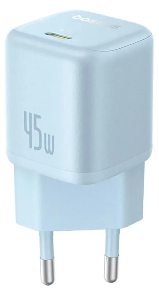 Chargeur USB-C Baseus PicoGo 45W Bleu - Adaptateur Secteur GaN Rapide